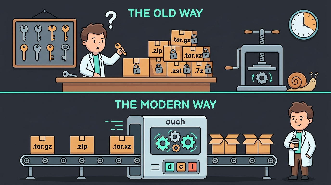 One tool and one syntax for every archive format