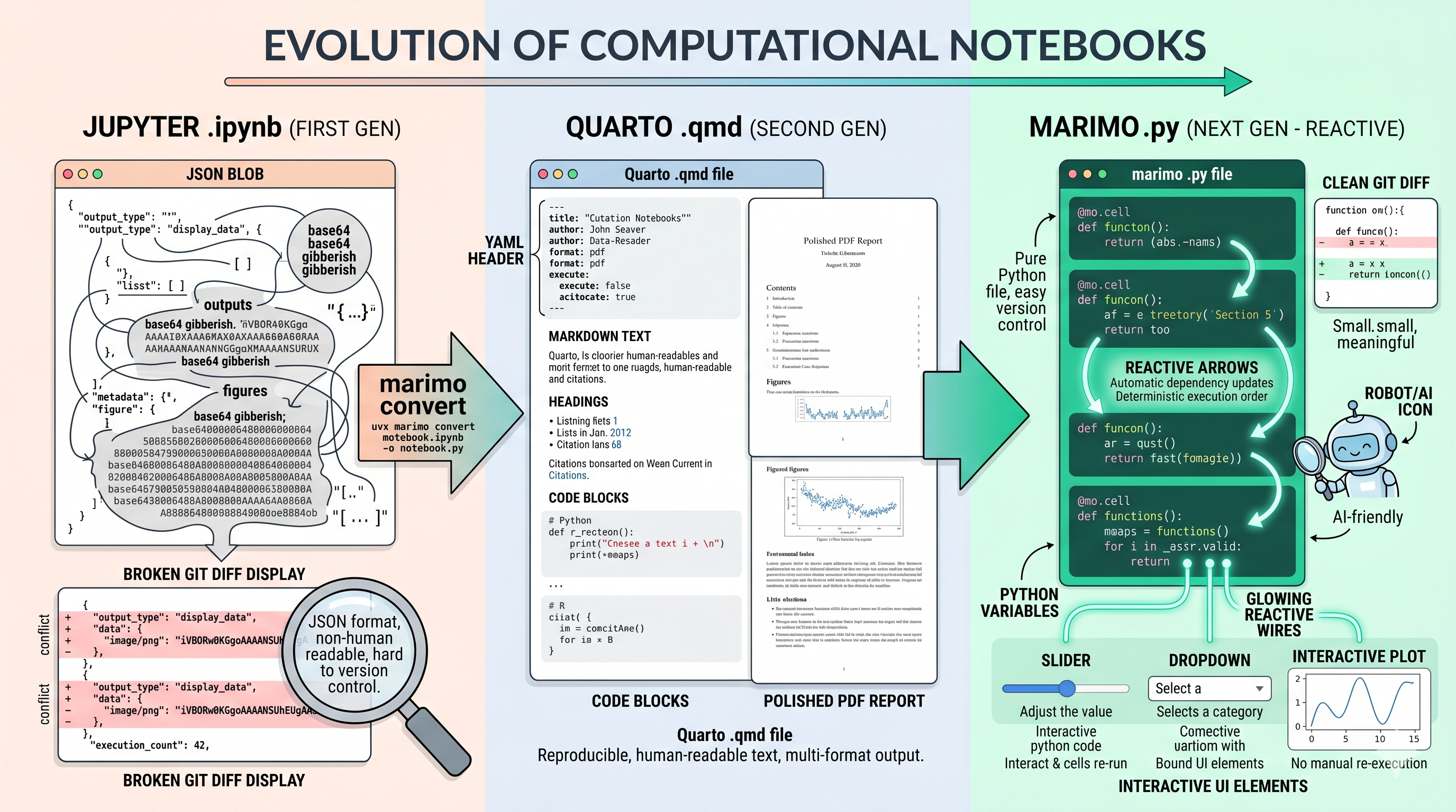 marimo stores notebooks as .py files — each cell is a Python function, and the notebook is a valid Python module